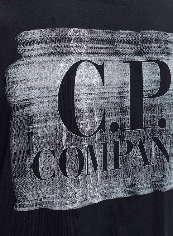 Футболка C.P. Company 30/1 Jersey Blurry Logo Black