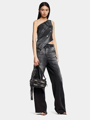 Женский топ MARRKNULL Asymmetric Denim Black