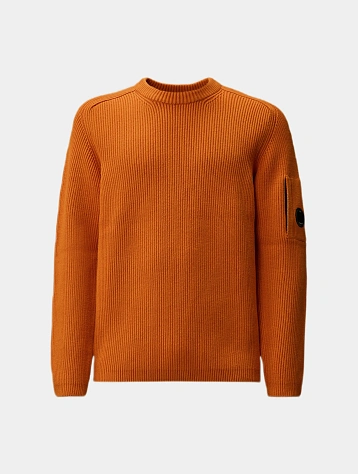 Свитер C.P. Company Full Rib Crewneck Lens Russet Oran