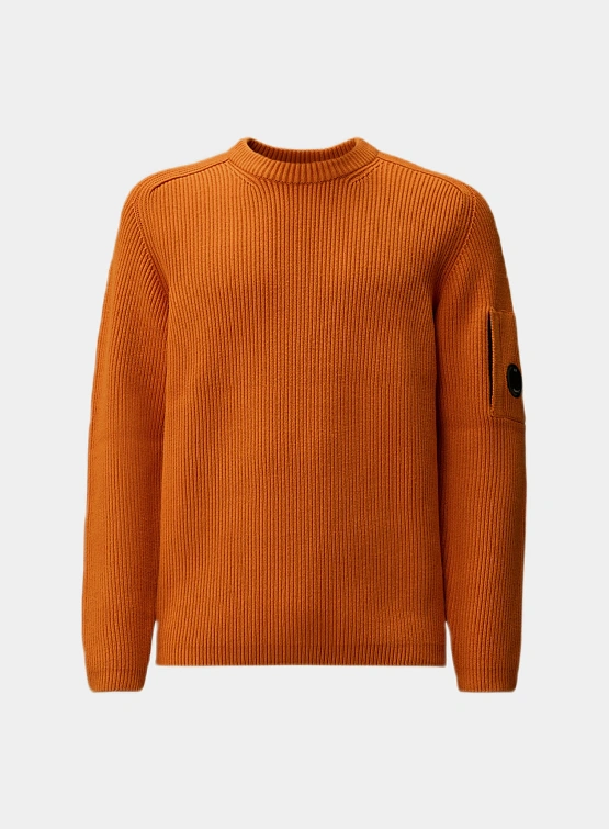 Свитер C.P. Company Full Rib Crewneck Lens Russet Oran
