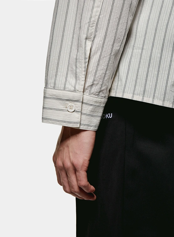 Рубашка MKI MIYUKI ZOKU Box Dress Off White Stripe