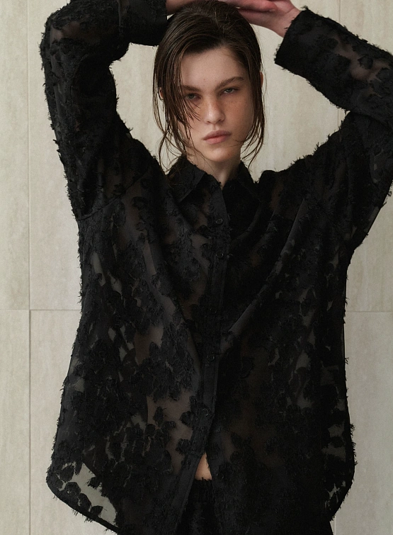 Женская блузка EPINGLER Sheer Jacquard Black