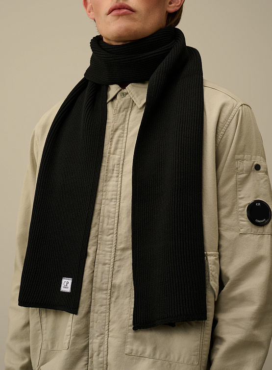 Шарф C.P. Company Re-Wool Knit Scarf Black
