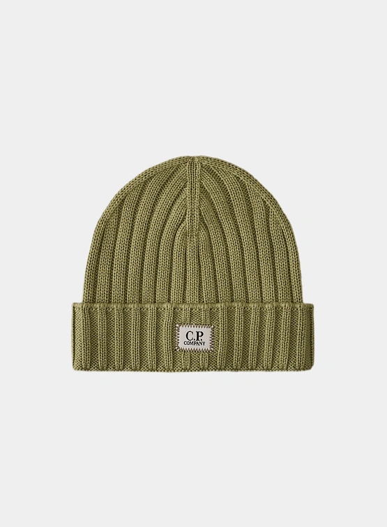 Шапка C.P. Company Extrafine Merino Wool Logo Tea