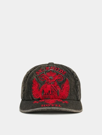 Кепка RHUDE Seal Denim Curved Brim Agoura Black/Red