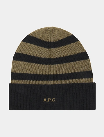 Шапка A.P.C. Martin Knit Cap Noir/Khaki