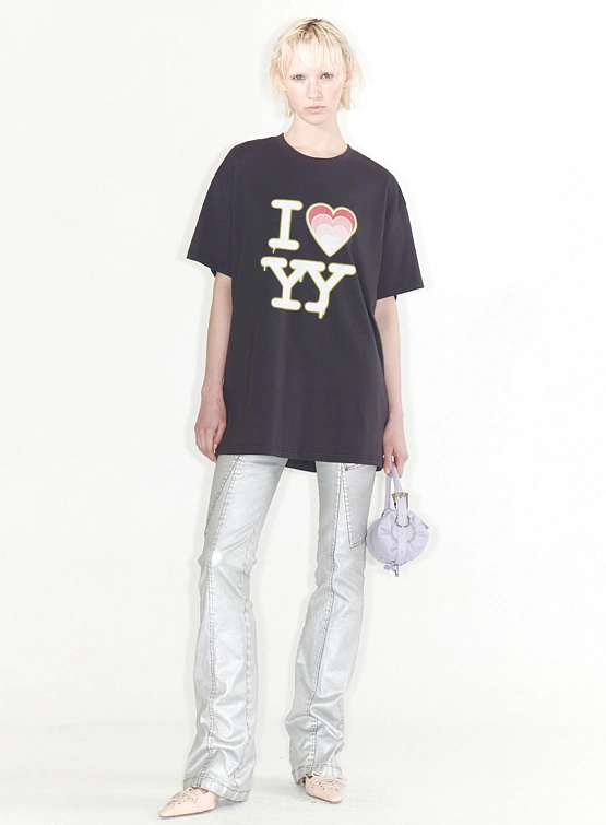 Футболка OPEN YY I Love YY Box Tee Charcoal