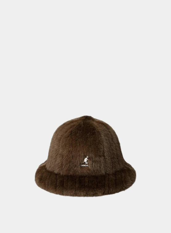 Панама Kangol Faux Fur Casual Brown Debossed Stripe