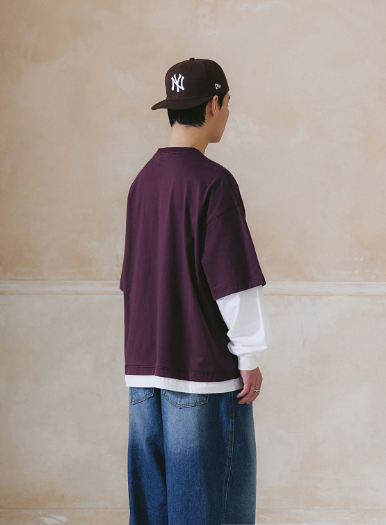 Лонгслив ANGLAN Round Layering Long Sleeve Burgundy