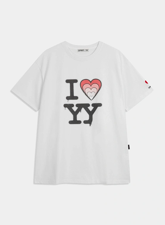 Футболка OPEN YY I Love YY Box Tee White