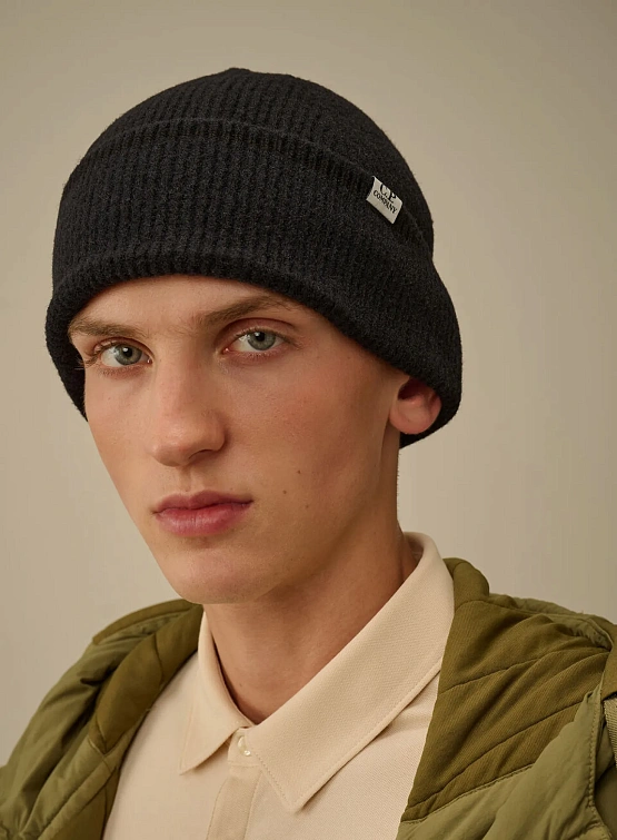 Шапка C.P. Company Fleece Knit Beanie Black