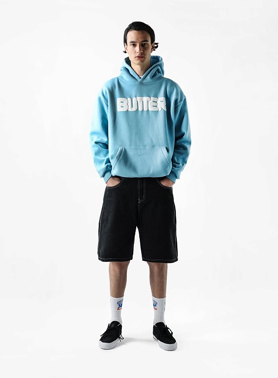 Худи Butter Goods Puff Rounded Logo Sky