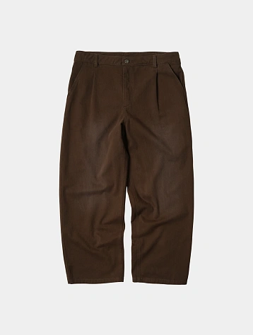 Брюки FrizmWORKS Washed Cotton One Tuck Pants Brown