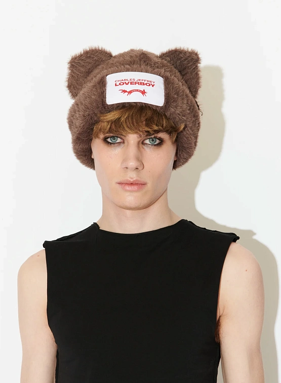 Шапка Charles Jeffrey Loverboy Fluffy Chunky Ears Brown