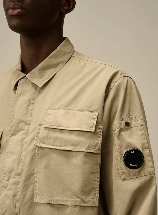 Рубашка C.P. Company Organic Gabardine Utility Vintage Khaki