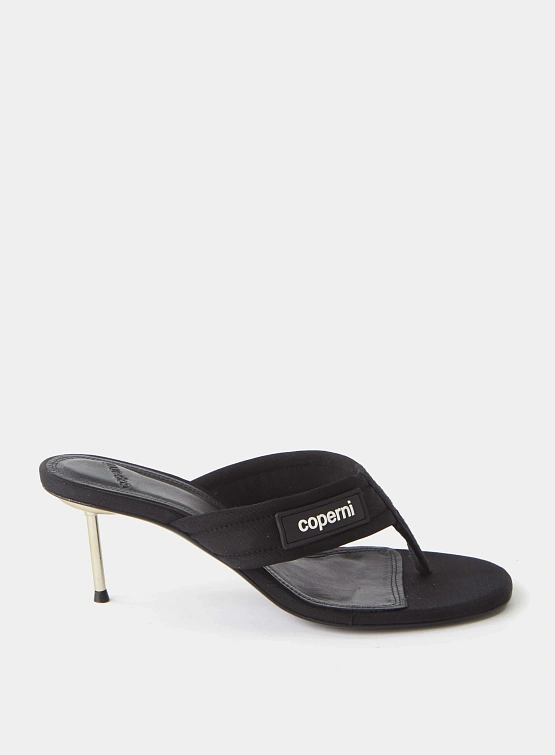 Женские сандалии Coperni Branded Thong Sandal Black
