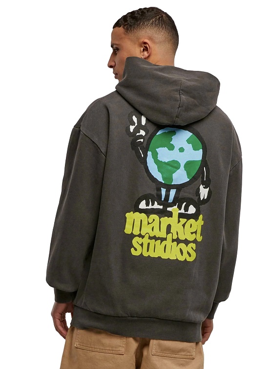 Худи MARKET World Peace Hoodie Washed Black