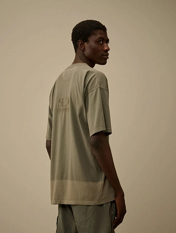Футболка C.P. Company 24/1 Jersey Printed Logo Gunmetal