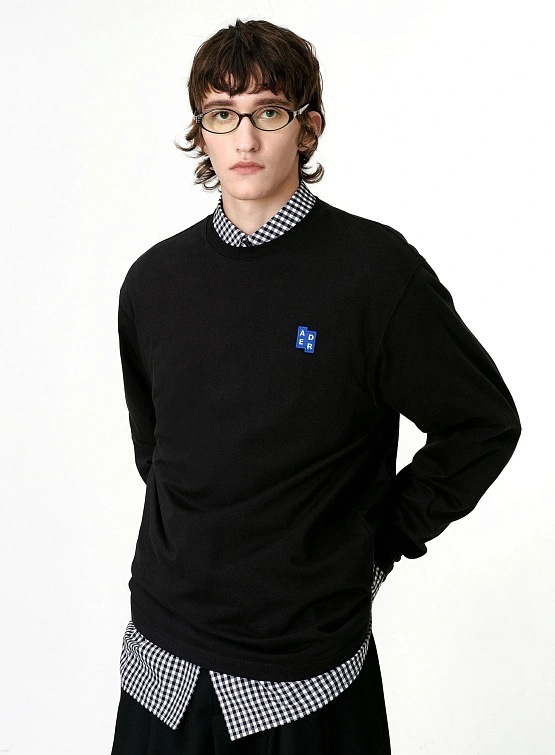 Лонгслив ADERERROR Sig; BL Tag LS T-Shirt 01 Black