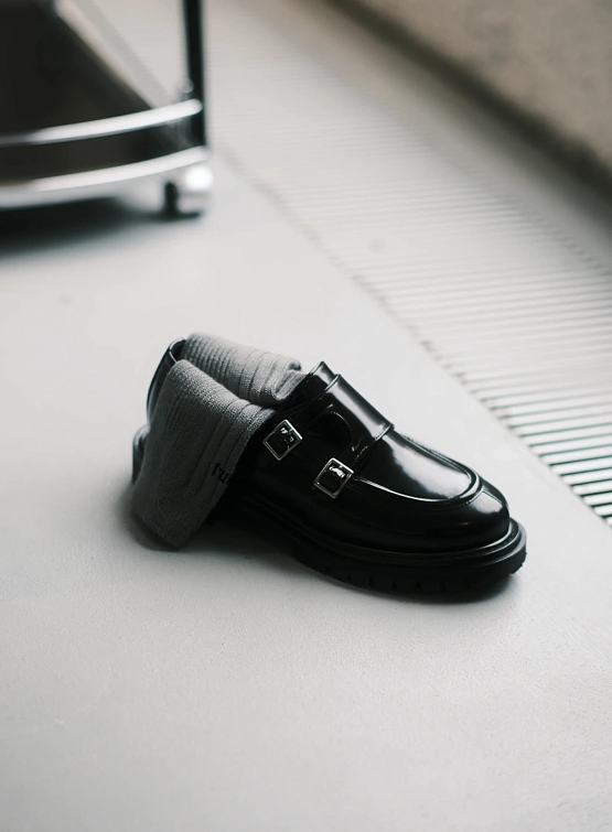 Лоферы JUUN.J Vibram Sole Loafers with Buckle Black