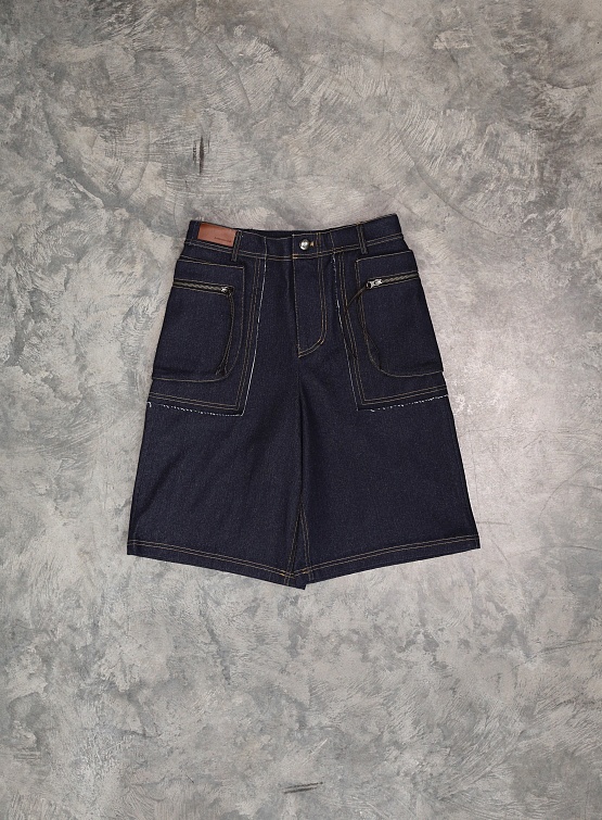 Шорты Andersson Bell Raw Cargo Denim Shorts Indigo