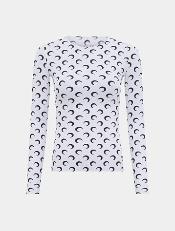 Женский лонгслив Marine Serre Moon Printed Second Skin Optical White