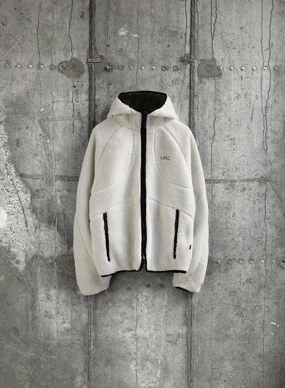 Двусторонняя флисовая куртка LMC Italic Boa Fleece Rvsb Hooded Jacket Cream
