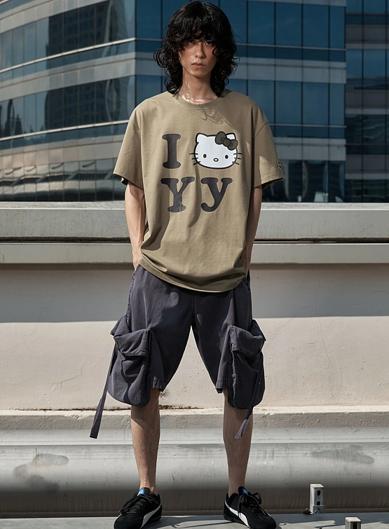 Футболка OPEN YY Kitty x YY T-Shirt Khaki