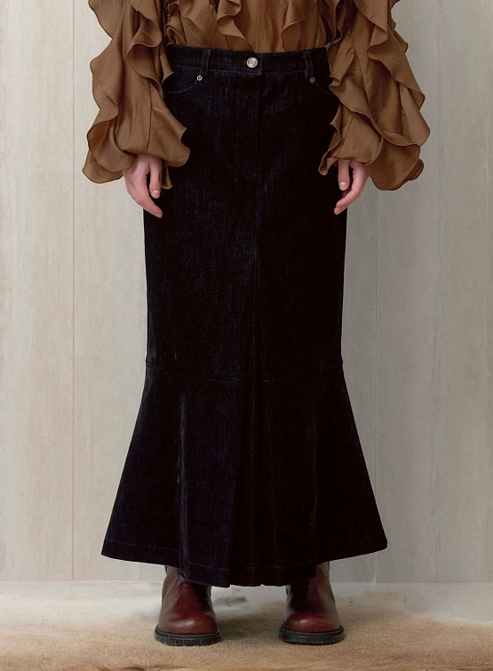 Женская юбка EPINGLER Mermaid Long Velvet Denim