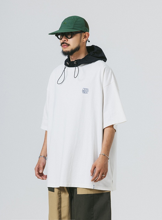 Футболка ANGLAN Stack Logo Half Tee Ivory