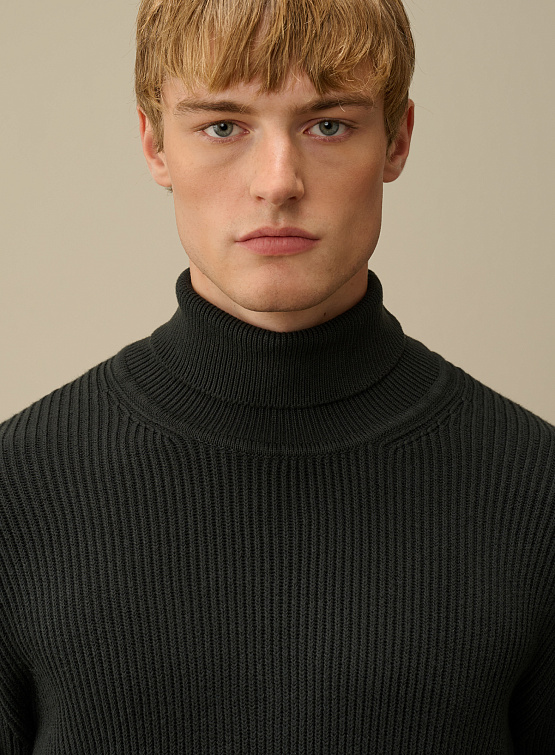 Свитер C.P. Company Full Rib Turtleneck Knit Black Sand