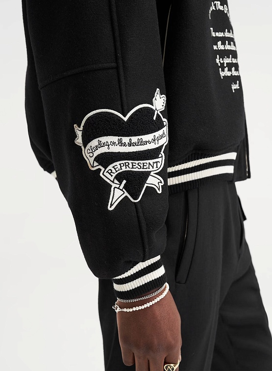 Бомбер Represent Clo Cherub Wool Varsity Jet Black