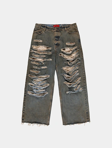 Джинсы 424 Big Daddy Ripped Denim Washed Blue