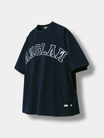 Футболка ANGLAN Applique Logo Half Tee Navy