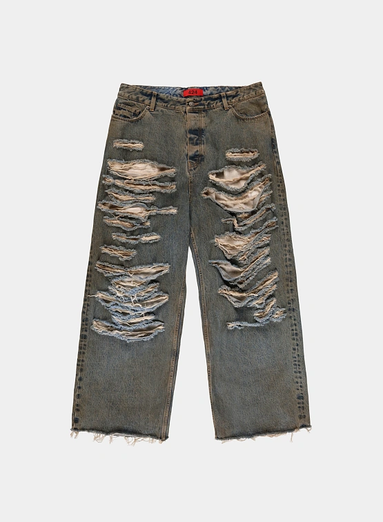 Джинсы 424 Big Daddy Ripped Denim Washed Blue