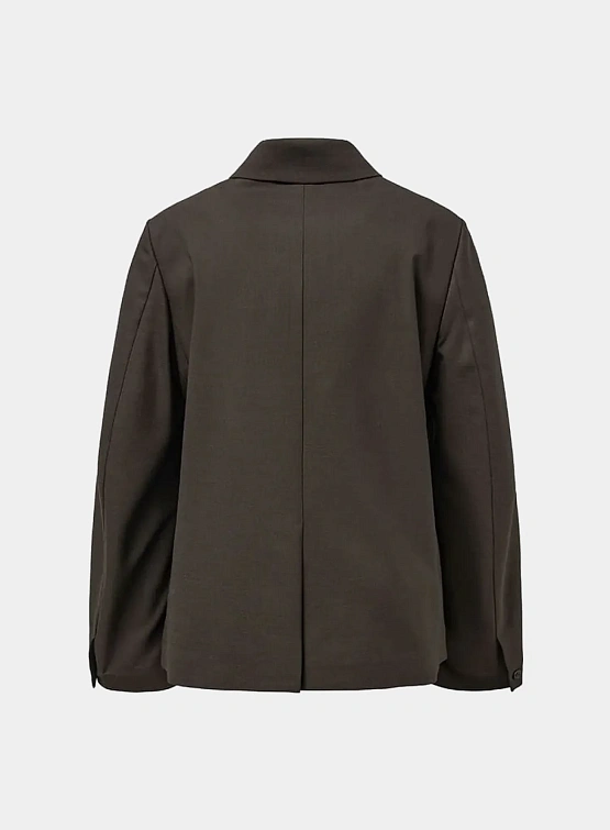 Пиджак AMOMENTO Oversized Wool Jacket Dark Brown