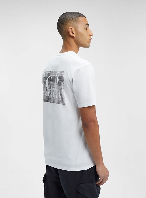Футболка C.P. Company 30/1 Jersey Blurry Logo White