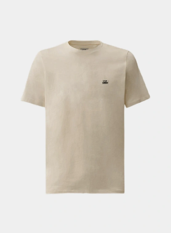 Футболка C.P. Company 30/1 Jersey Logo Patch Gauze White