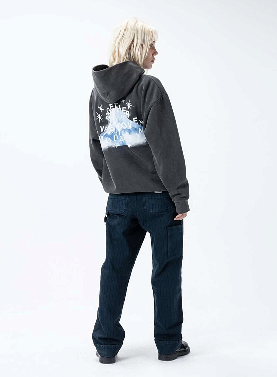 Худи MARKET Move Mountains Hoodie Washed Black