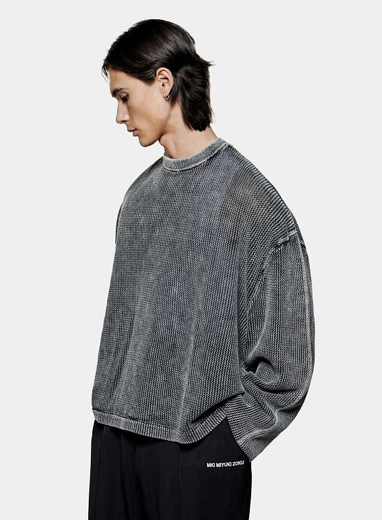 Лонгслив MKI MIYUKI ZOKU Pigment Black Loose Gauge L/S