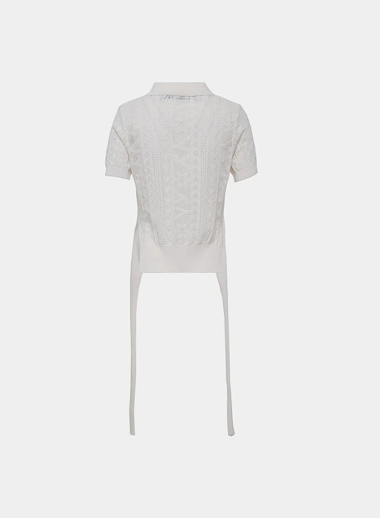Женское поло OPEN YY Jacquard Knit White