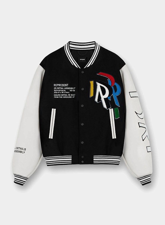 Бомбер Represent Clo Initial Varsity Jacket Jet Black