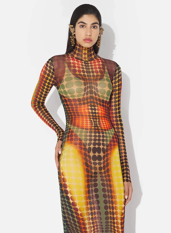 Женское платье Jean Paul Gaultier Re-Edition Orange/Blue/Brown