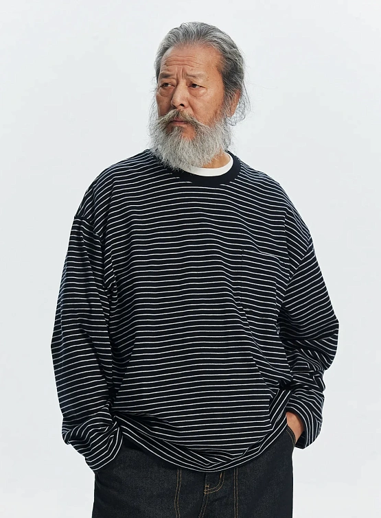 Лонгслив FrizmWORKS Stripe Oversized Relax Black