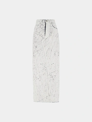 Женская юбка MM6 Maison Margiela Hand-Painted Denim White