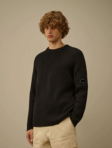 Свитер C.P. Company Full Rib Crewneck Lens Black
