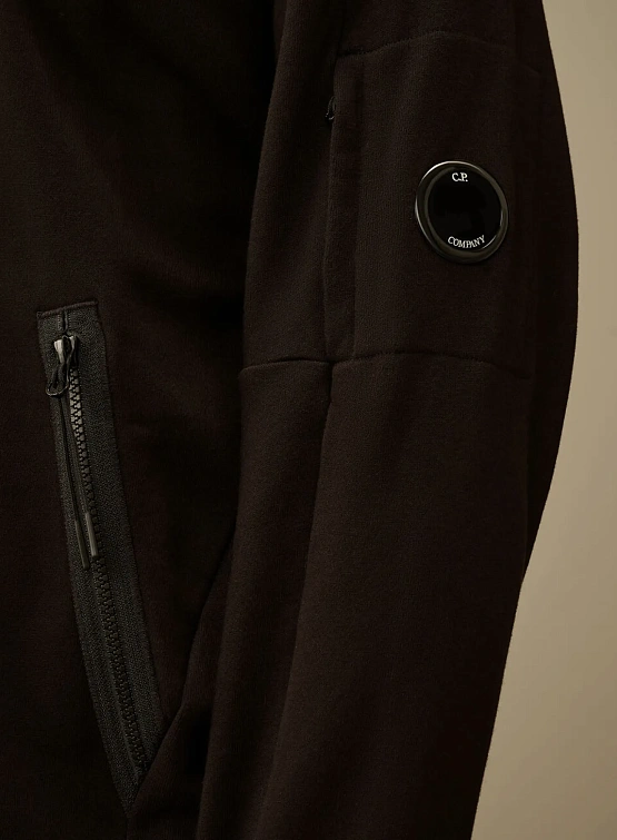 Зип-худи C.P. Company Diagonal Raised Fleece Lens Black