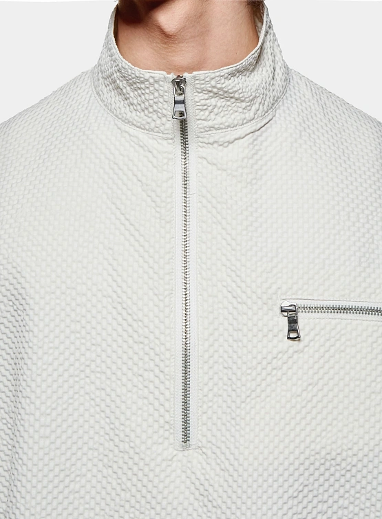 Халф-зип MKI MIYUKI ZOKU Seersucker Quarter Bone