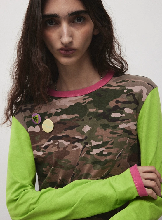 Лонгслив Siniy Vsadnik Number Six LS Tee Camo/Neongreen