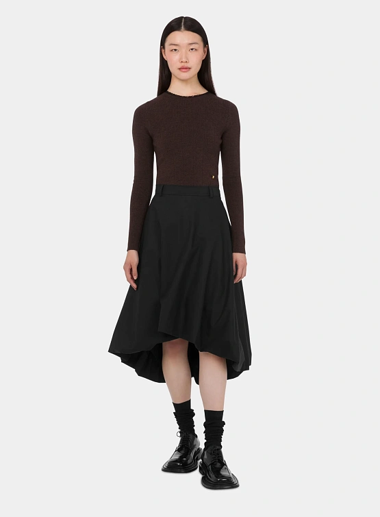 Женская юбка MOSCHINO Poplin Midi Skirt Black